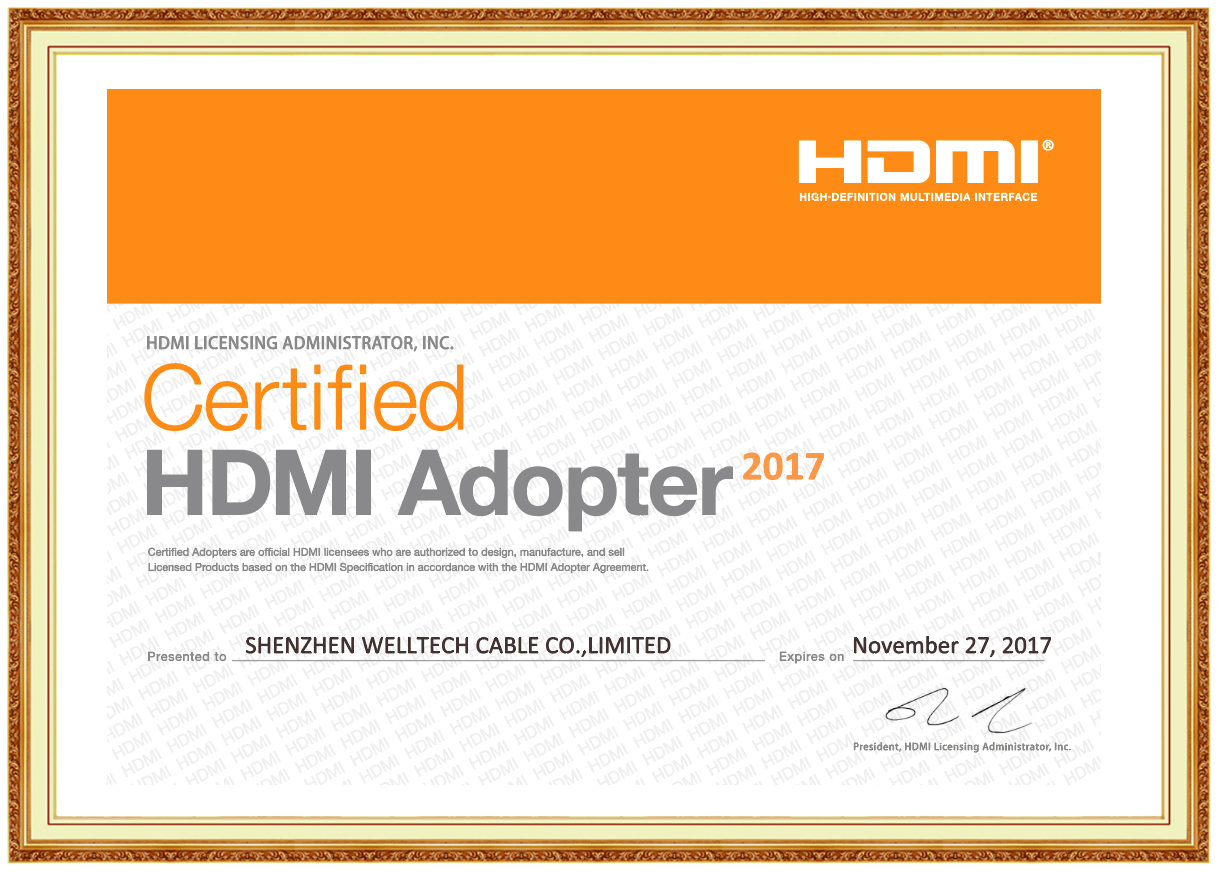HDMI 协会许可认证